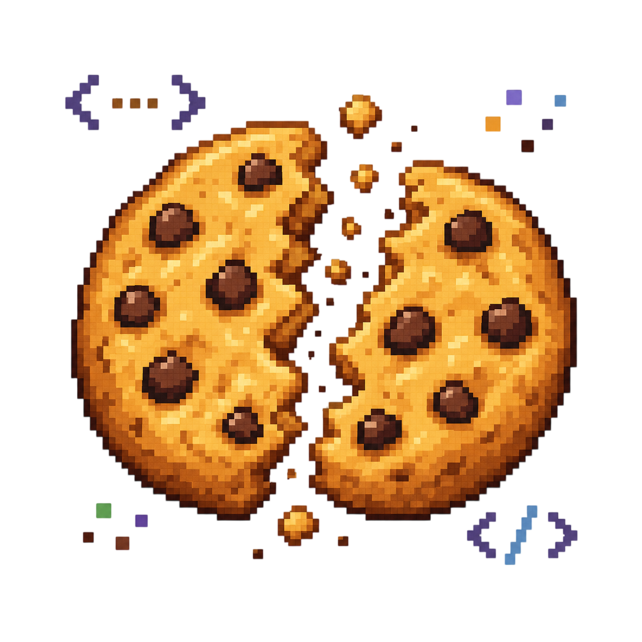Cookisoft logo, a cookie with a byte taken out