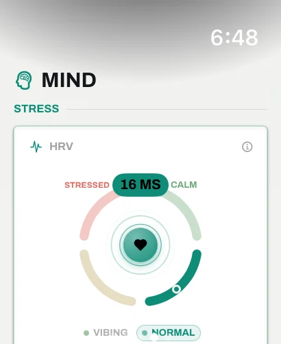 Upspan on Apple Watch showing the stress reading